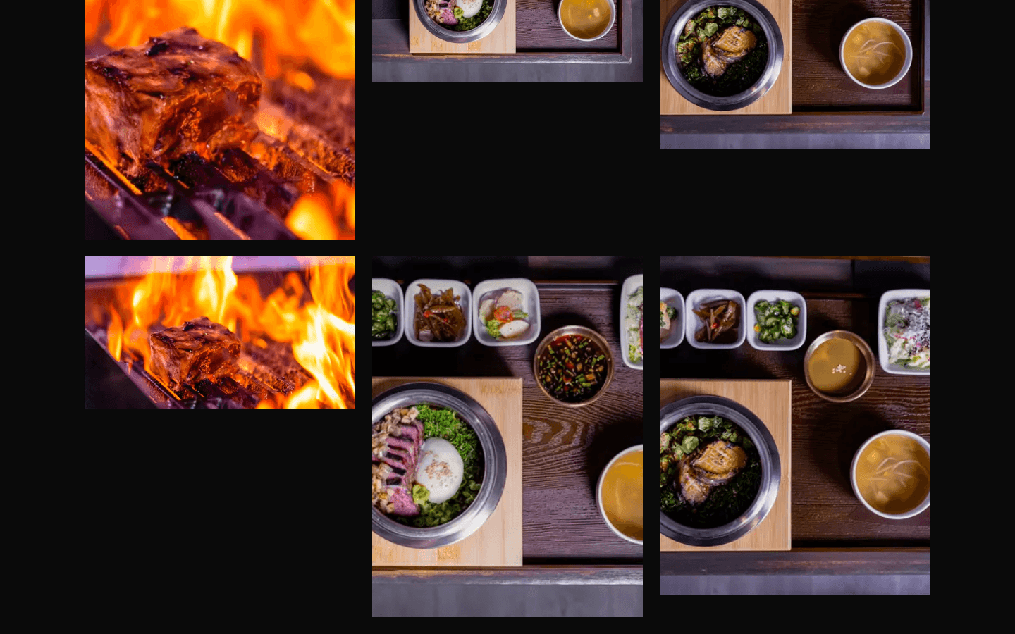 KOBI Korean BBQ website, gallery view